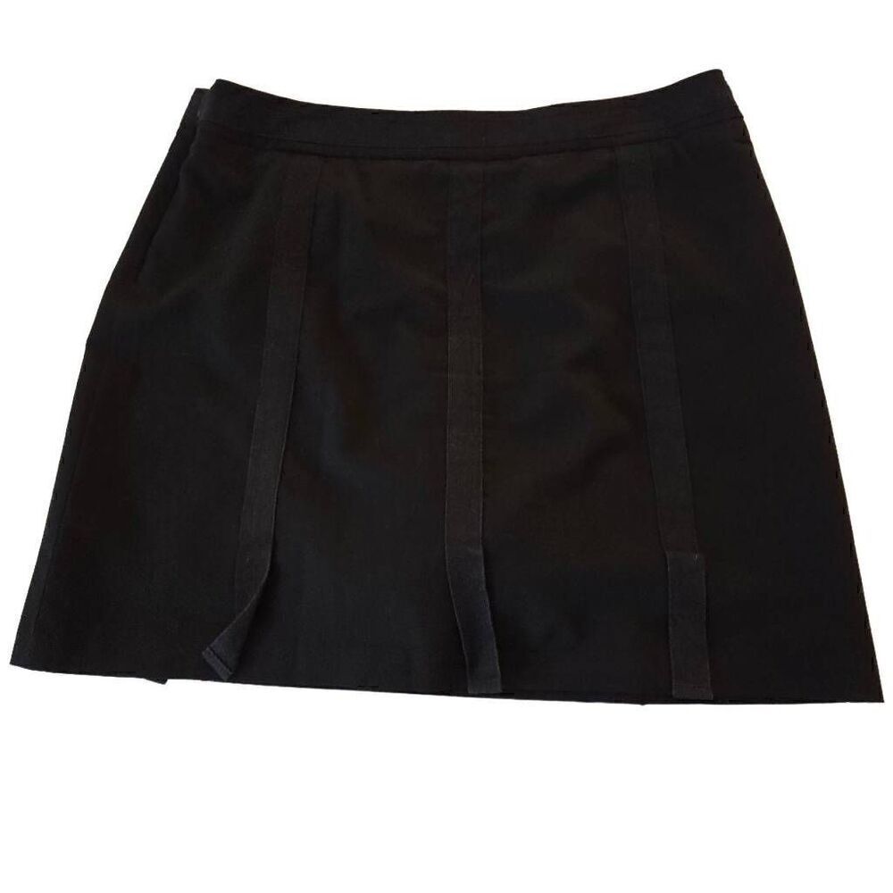 Birdy & Grace Womens Side Zip Trim Accent Active Golf Skirt Skort Black Size 10